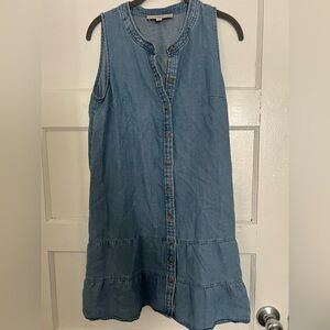 Blue Denim Button-Front Dress